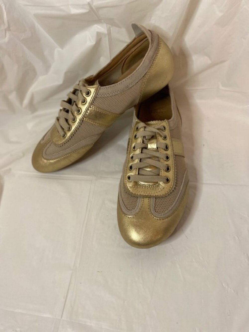 Dansko Milana Gold Metallic Leather Mesh Lace-Up Sneakers Women's 39/US 8.5-9